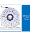 Front view of Heavy-Duty 25Nm Magnetic Powder Brake with Hollow Shaft for Tension Control and Unwinding, 24V DC, stable torque.
