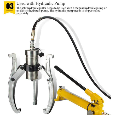 Real Deal 50 Ton Split Hydraulic Puller Sets That Will Kick Gear Off Bearings In No Time Flat Including Hand Pump Separate Hose For Toughest Spaces Professional Garage And Shop Maintenance Fix Tools For All Mechanics. Split hydraulic puller with hose and hand pump