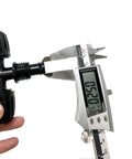 Caliper measuring connector from Half Inch Drip Irrigation Fittings Kit For Half Inch Tubing 18 Pieces Tees Switch Valves T Connectors