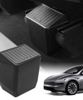 Tesla Model Y Juniper Rear Trash Can With Press Open Design Center Console Organizer And Backseat Storage Box Underseat Tray For 2025 2026 Model Y Black, in vehicle interior