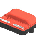 Intelligent Photoelectric Duct Smoke Detector With Top Notch HVAC Air Sampling And Low Profile Housing Featuring An Easy Magnet Test Switch For Solid Commercial Fire Safety Performance, red and black unit with test features.
