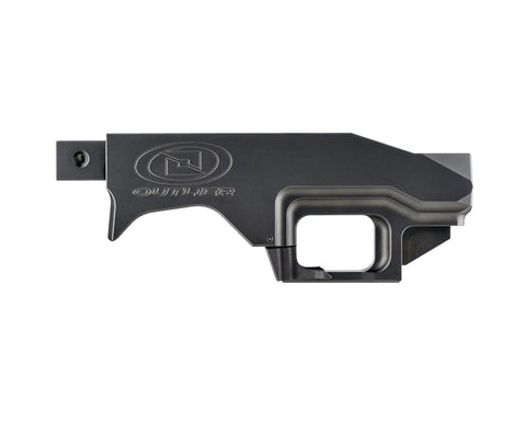 Side view of Modular Rifle Chassis for Remington 700 Short Action 3.0 Inch AICS Compatible shown in black finish.