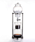 Sweet 1000ml Cold Brew Drip Coffee Maker With Reusable Glass Filter And Silicone Lock For Smooth Iced Espresso Sipping And Zero Hassle Cleanup, showing cold brew setup with glass and metal.