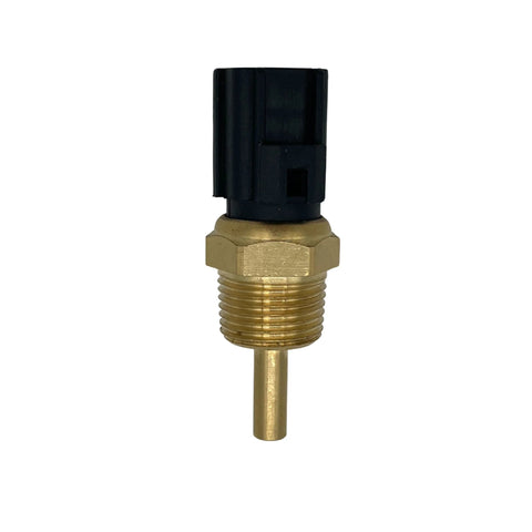 Engine coolant temperature sensor with brass threaded body and black plastic connector