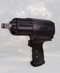 Heavy Duty Three Quarter Inch Air Impact Wrench Built On A Knockout Twin Hammer Frame with grip and connector view.