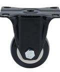 Jauarta Polyester Casters 63mm Heavy Duty Wheels top view showing black stainless steel bracket and durable wheel design.