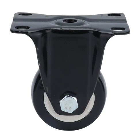 Jauarta Polyester Casters 63mm Heavy Duty Wheels top view showing black stainless steel bracket and durable wheel design.