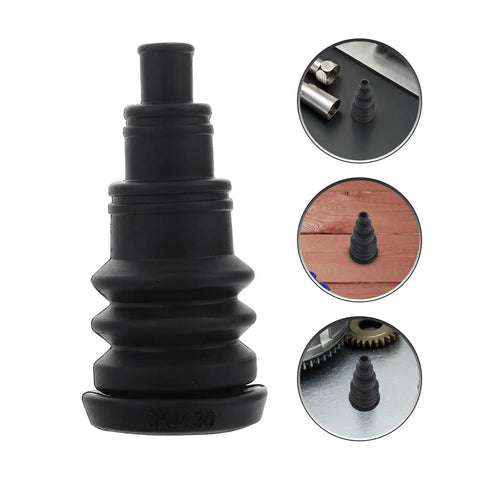 Automotive Wire Grommet Kit For Vehicle Wiring Management And Sealing Easy Pass Through Grommets For Cable Bundles Black Rubber Protection, shown with metal tubes