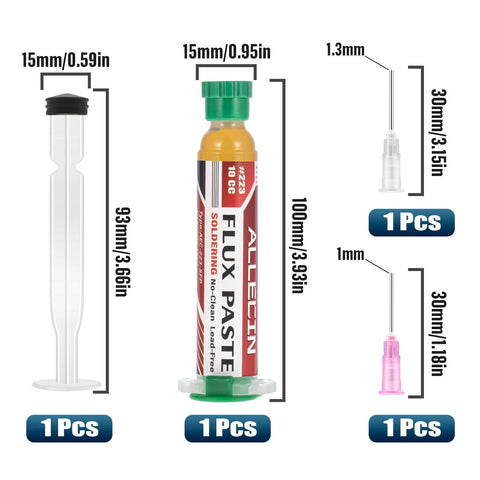 No Clean Soldering Flux 223 10cc 10ml High Viscosity Paste Syringe For Circuit Boards And Copper Wires With Needle Dispensing Tool