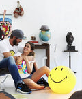 Smiley Face Night Light For Kids USB Rechargeable Portable Nursery Lamp by couple, cozy glow in modern room, 23 cm size
