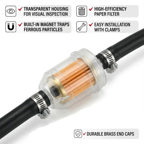 Magnetic Inline Fuel Filter Kit Ten Pack One Quarter Inch And Five Sixteenth Inch Filters For Kawasaki Briggs And Stratton Kohler Engines