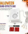 Sound Activated Halloween Fright Box With Three Glowing Led Lights And Scream Module, 2.76in high, includes light string and tools.