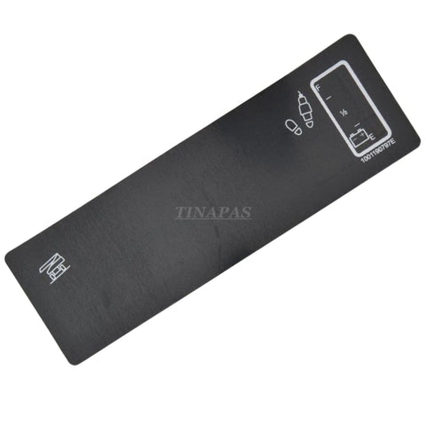 Platform Display Decal Part Number 1001190797 Fits Aerial Boom Lift Series E300AJ E400AJ E600JP black rectangular decal with icons.