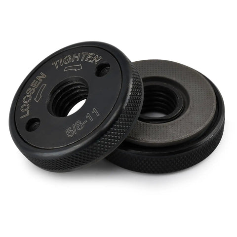 5/8-11 Thread Angle Grinder Flange Nuts, 2 Pack Self-Locking knurled metal arbor nut, quick release for 4.5 and 5 inch grinders.