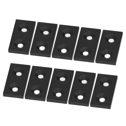 Anodized Aluminum Profile End Cap Kit, 10 Pcs For 3060 Frames With Double Holes, Alloy Metal Cover Plate For Industrial Frames, CNC Machines, And 3D Printers Linear Motion Components, black caps