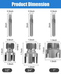 Dimensions of Two Piece Internal And External Pipe Thread Cutting Tool For Plastic PVC Pipes One Half Inch To Three Quarter Inch Fits Electric Drill