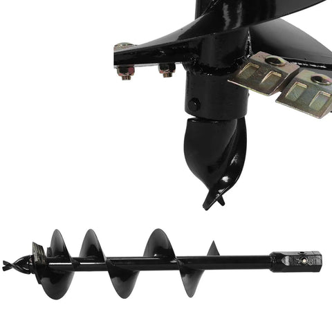 Beefy Heavy Duty 12 Inch By 52 Inch Spiral Excavator Auger with 2 Inch Hex Connection, steel construction, replacement bit