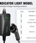 Indicator light model for Portable 32 Amp Level 2 EV Charger With 25 Foot Cable And Nema 14-50 Plug showing charging status.