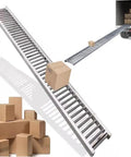 Light Duty Roller Conveyor System With 13 Foot Adjustable And Foldable Unpowered Slides for warehouse use with boxes and truck