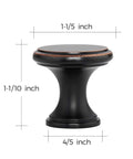 Slick Oil Rubbed Bronze Kitchen Cabinet Knob with dimensions, solid zinc build, easy install hardware, durable rustic vibe, 10 pack