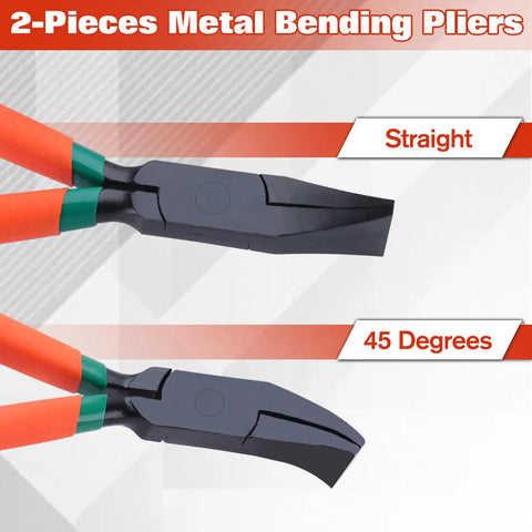 Beefy 2 Pack 7 Inch Metal Hand Seamers Pliers Set with Straight Jaw and 45 Degree Jaw for Sheet Metal Bending