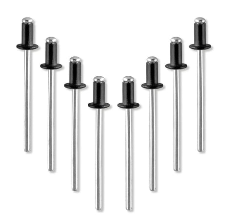 Black Aluminum Blind Rivets Set 100 Pcs One Eighth By One Quarter Inch Grip For Marine Boat Kayak DIY Repairs Durable Fastening