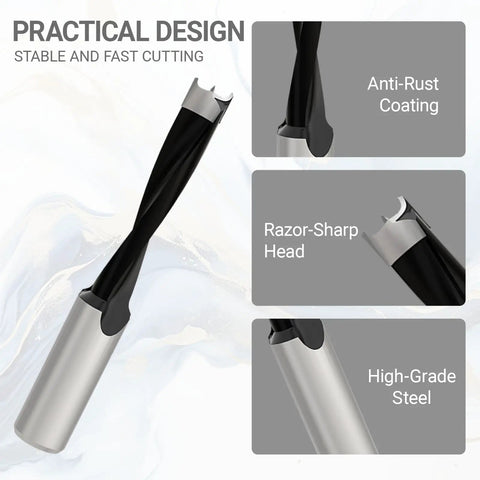 Professional Forstner Drill Bit Set Wicked Sharp Heat Treated Carbon Steel Boring Bits showing anti-rust coating and razor-sharp head.