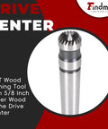 Findmall 2MT wood lathe drive center, 5/8 inch, silver metal with gear-style drive teeth