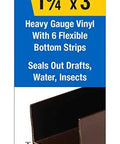 Vinyl Slide-On Door Bottom for Metal and Wood Doors 1-3/4 Inch Thick 36 Inch Long Brown Insulates Tight Keeps Cold Out and Warm in