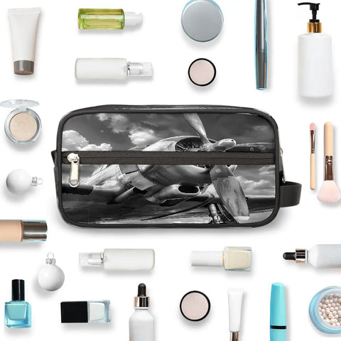 Travel Toiletry Bag For Men Women Kids Waterproof Dopp Kit Organizer With Spacious Compartments centered among toiletries