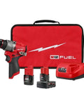 Tough As Nails Brushless Cordless Drill And Driver Kit compatible with Milwaukee M12, compact 5.9 inch size, includes batteries and charger.