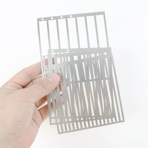 Premium Stainless Steel Diamond Painting Rulers held in hand, showing precise metal templates for art alignment.
