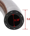 Close-up of the Universal 3/8 Inch Boat Fuel Line Assembly Kit showing internal diameter and texture, fits multiple vehicles.