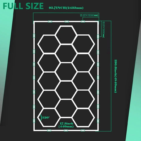 Ultra Bright Led Garage Lights With Hexagonal Grid System for Large Garage Full Size Diagram