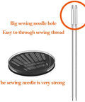 Close-up of sewing needles with large holes, part of the Grab And Go Portable DIY Sewing Kit For Travelers And Beginners.