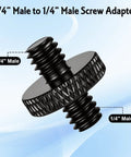 Top Shelf 4 Pack Quarter Inch Male To Male Threaded Tripod Screw Adapter Fits Camera Cages And Light Stands black aluminum male to male screw adapter
