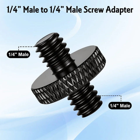Top Shelf 4 Pack Quarter Inch Male To Male Threaded Tripod Screw Adapter Fits Camera Cages And Light Stands black aluminum male to male screw adapter