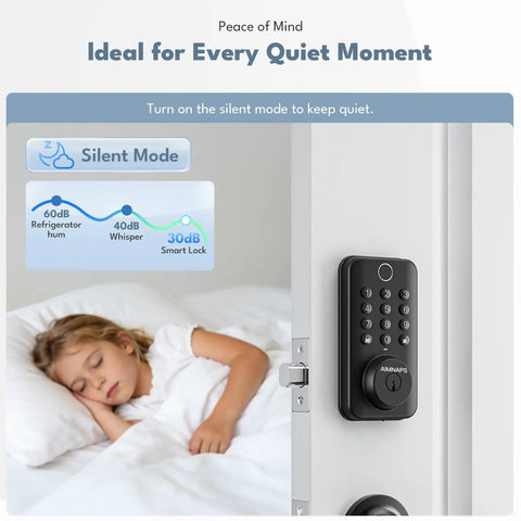 No Sweat Keyless Entry Deadbolt With Lightning Fast Biometric Fingerprint Scan And Custom Digital Keypad Codes For Super Smooth Home Access In Durable Black Metal Build
