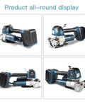 Heavy Duty Electric Strapping Machine With One Hand Auto Welding And Cutting, Smooth Adjustable 60 To 5000N Tension For 1 To 19 Mm Pp Pet Straps, Includes Dual 4000Mah Batteries For No Sweat Securing - multiple product views
