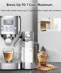 Top Shelf 20 Bar Espresso Machine With Built In Milk Frother And Three Speed Temperature Control Makes Buttercream Cappuccinos And Silky Lattes Houses A Big Water Tank And Slim Milk Reservoir Pull Pro Grade Shots Any Day Without Missing A Beat with 700ml milk canister brewing coffee.
