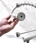 Kitchen Faucet with Pull Down Sprayer, Commercial Spring Single Handle Stainless Steel Sink Faucet, spray head detail in hand
