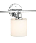 Chrome 3 Light Vanity Wall Light With Fabric Drum Shade, Hardwired Bathroom Fixture, Modern Up or Down Mount Bath Light