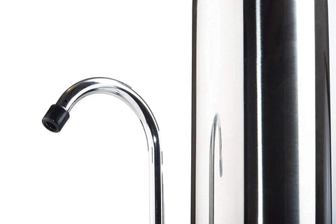Stainless Steel Countertop Water Purifier Filter With 10 Micron Carbon Block For Easy Tap Diverter Install nozzle and body view.