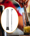 10 Inch Cocktail Muddler Set With 2 Stainless Steel Muddlers And 2 Long Handle Mixing Spoons For Mojitos And Fruit Drinks Home Bar Tool In Silver For Home Bartenders And Party Hosts