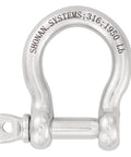 Beefy Half Inch Bow Shackle For Chains Or Straps Heavy Duty D Ring Shackle Marine Grade Stainless Steel 316 Boat Anchor Kit Screw Shackle 1950 Pound Capacity One Piece