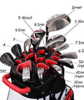 Badass White Golf Cart Bag Featuring T Lock Quiet Top Technology, showing 14 way dividers with a variety of golf clubs organized.
