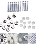 24 Piece Furniture Cam Lock Fittings Set With Cam Bolts And Nuts For Thread Fastening Iron Plastic Nylon Built Tough And Rust Resistant