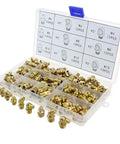 135 Piece Brass Zerk Grease Nipple Fittings Set M6 M8 M10 With 45 Degree And 90 Degree Angles For Cars Trucks And Excavators Storage Case