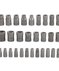 Premium 32 Pc Bolt Extractor Socket And Nut Remover Kit With 1/4 In And 3/8 In Adapters For Crushing Rusted Bolts And Lug Nuts Like A Pro In Workshop Or Home Repairs With Precision Metal Sockets, assorted sizes