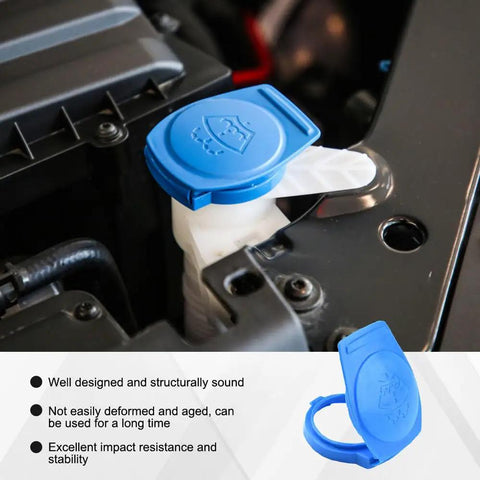 Porsche Cayenne 2003 Through 2018 Windshield Washer Fluid Reservoir Cap Cover Drop In Replacement Easy Install Durable Plastic Washer Fluid Cap 3Q0955455 Car Maintenance Accessory installed on vehicle